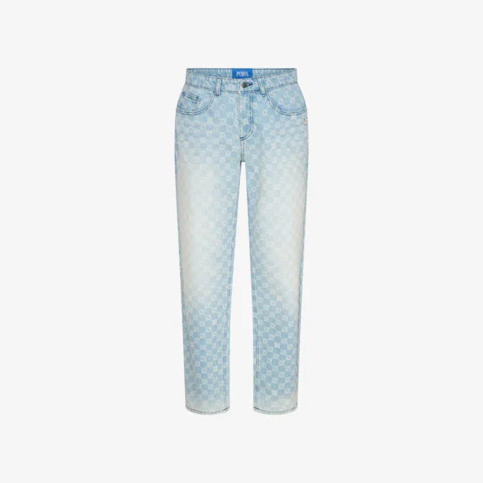 Pequs Aether Monogram Denim Hose Blue Washed.webp