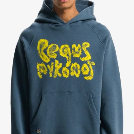 Pequs Bubble Logo Hoodie Faded Blue 1.webp