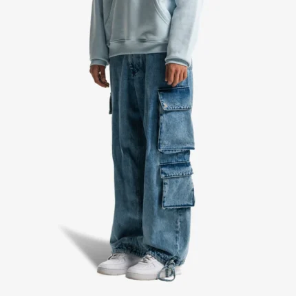 Pequs Denim Cargo Hose Blue 4.webp