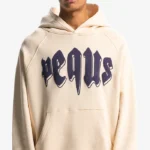 Pequs Outlined Mythic Logo Hoodie Cream 1.webp