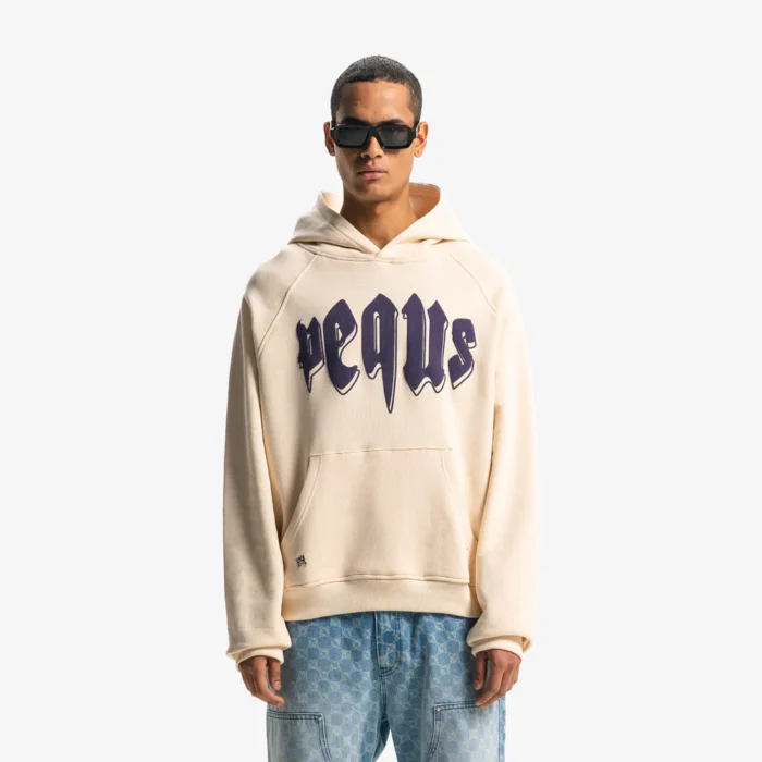 Pequs Outlined Mythic Logo Hoodie Cream 4.webp