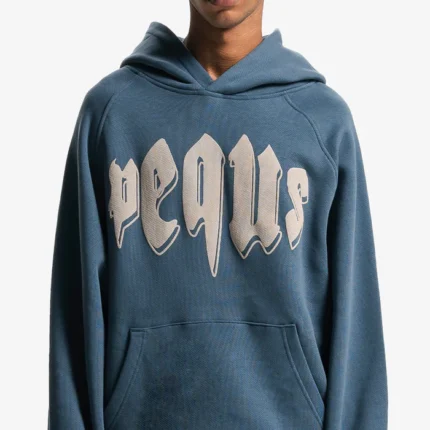 Pequs Outlined Mythic Logo Hoodie Faded Blue 1.webp