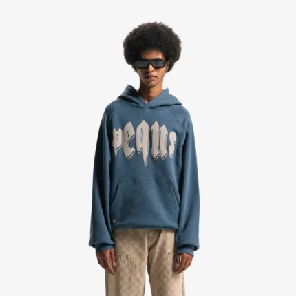 Pequs Outlined Mythic Logo Hoodie Faded Blue 4.webp